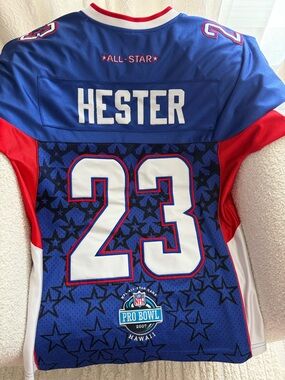 NFL Blue Red White Polyester Jersey Collar
